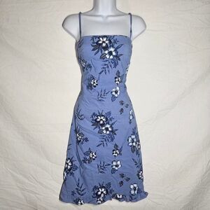 Vintage 90s y2k periwinkle floral whimsigoth fairy midi dress